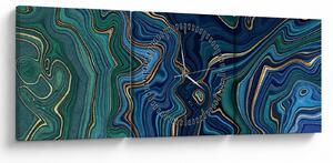Poslikava - Zeleno moder marmor (sa satom) (90x30 cm)