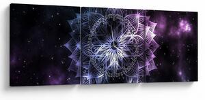 Slika - Lotusova mandala v vesolju (sa satom) (90x30 cm)