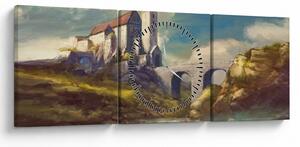 Slika - Srednjeveški grad (sa satom) (90x30 cm)