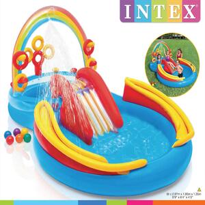 INTEX bazen na napuhavanje Rainbow Ring Play Center 297 x 193 x 135 cm