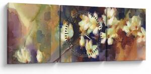Slika - Bele magnolije, slika (sa satom) (90x30 cm)