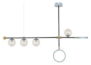 21788 VISEĆA SVJETILJKA LUSTER PLAVO ZLATNI SA STAKLENIM KUGLAMA 4xG9+22W LED