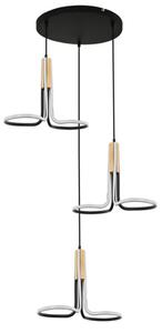 23146 VISEĆA SVJETILJKA LED 48W MODERNA LOTUS CRNA S DRVOM 4000K