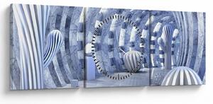 Slika - 3D abstrakcija (sa satom) (90x30 cm)