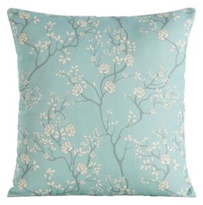 Plava jastučnica s romantičnim uzorkom bijelog cvijeća Šírka: 45 cm | Dĺžka: 45 cm