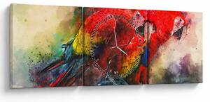 Slika rdeče papige ara (sa satom) (90x30 cm)