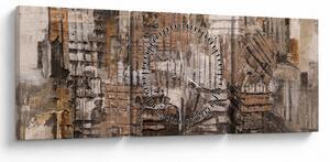 Slika - Abstrakcija v rjavih tonih (sa satom) (90x30 cm)