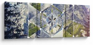 Slika - Geometrijski lik (sa satom) (90x30 cm)