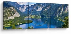 Slika - Hallstattsko jezero, Hallstatt, Avstrija (sa satom) (90x30 cm)