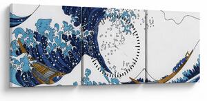 Slika - japonska risba, valovi (sa satom) (90x30 cm)