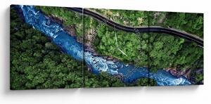 Slika - Reka med gorami, Kavkaz, Rusija (sa satom) (90x30 cm)