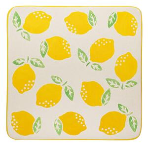 Žuti /bijeli keramički podmetači za čaše u setu 4 kom Lemon – Sass & Belle