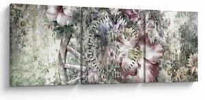Slika rož na lesenem kolesu (sa satom) (90x30 cm)