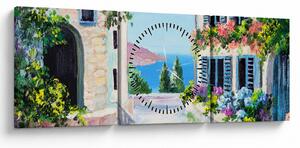 Slika - Grška uličica, oljna slika (sa satom) (90x30 cm)