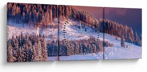 Slika zimske pokrajine (sa satom) (90x30 cm)