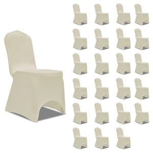 VidaXL Navlake za stolice rastezljive krem 24 kom
