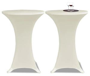VidaXL Navlaka za stol za stajanje Ø 70 cm krem rastezljiva 4 kom