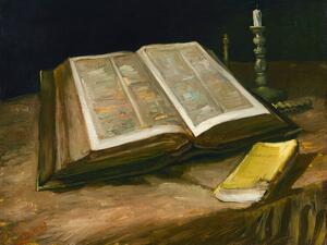 Reprodukcija Still Life with Bible, 1885, Vincent van Gogh