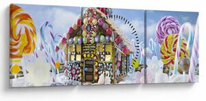 Slika - Hiška iz medenjakov (sa satom) (90x30 cm)