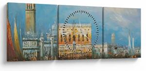 Slika - Gondola skozi Benetke, oljna slika (sa satom) (90x30 cm)