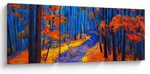 Slika jesenskega gozda (sa satom) (90x30 cm)