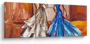 Slika - Plesalka, oljna slika (sa satom) (90x30 cm)