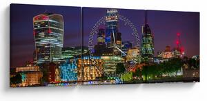 Slika - Večerni London (sa satom) (90x30 cm)