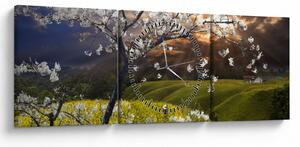 Slika - Cvetoče drevo v pokrajini (sa satom) (90x30 cm)
