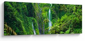 Slika - Slapovi Madakaripura, Vzhodna Java, Indonezija (sa satom) (90x30 cm)
