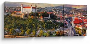 Slika - Panorama Bratislave, Slovaška (sa satom) (90x30 cm)
