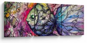 Slika - Pisane ribe (sa satom) (90x30 cm)
