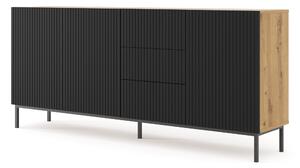 Zondo.hr Komoda 3D3S 200 Rowanna (hrast artisan + crna). Akcija -15%. 1125010