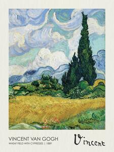 Reprodukcija Wheatfield with Cypresses (1889), Vincent van Gogh