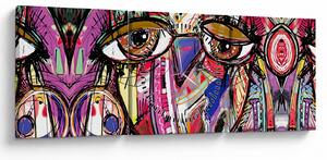Slika - Ulična umetnost - sova (sa satom) (90x30 cm)