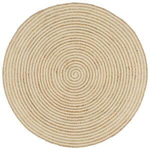 VidaXL Ručno rađeni tepih od jute sa spiralnim uzorkom bijeli 150 cm