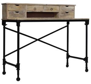 VidaXL Pisaći stol od masivnog drva manga i čelika 110 x 50 x 96 cm