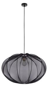 Crna viseća svjetiljka s tekstilnim sjenilom ø 60 cm Mellow – Candellux Lighting