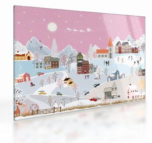 Staklena slika - Čarobna zima (70x50 cm)