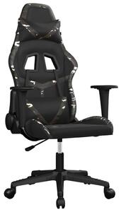 VidaXL Masažna igraća stolica crno-maskirna od umjetne kože