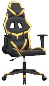 VidaXL Masažna igraća stolica crno-zlatna od umjetne kože