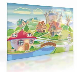 Staklena slika - Pisano mesto (70x50 cm)
