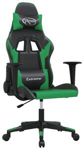 VidaXL Masažna igraća stolica crno-zelena od umjetne kože