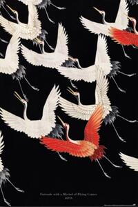 Poster Furisode with a Myriad of Flying Cranes, (61 x 91.5 cm)