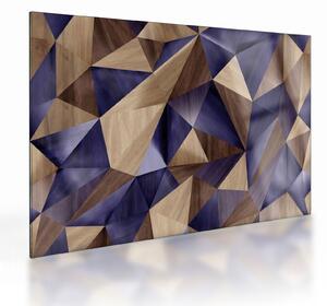 Staklena slika - 3D leseni trikotniki (70x50 cm)