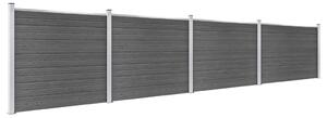 VidaXL Set panela za ogradu WPC 699 x 146 cm crni