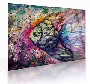 Staklena slika - Pisane ribe (70x50 cm)