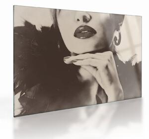 Staklena slika - Vintage fotografija ženske (70x50 cm)