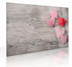 Staklena slika - Srčki (70x50 cm)