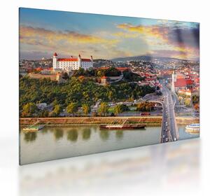 Staklena slika - Panorama Bratislave, Slovaška (70x50 cm)