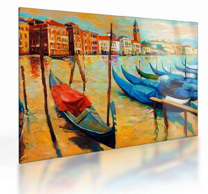 Staklena slika - Pristanišče v Benetkah (70x50 cm)